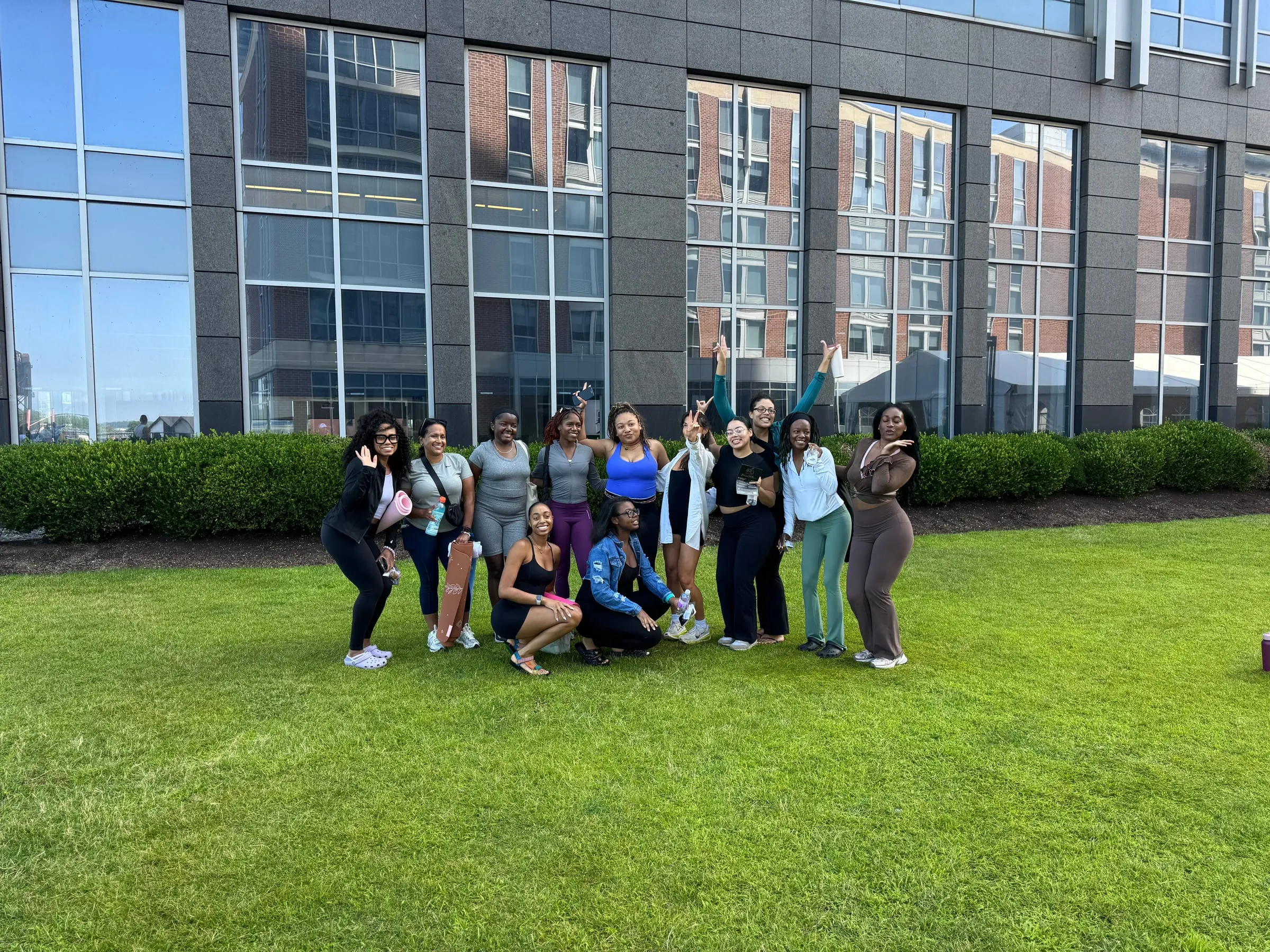 Gather and Ground group photo on a city lawn